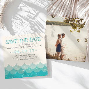 Hochzeit von Vintagen Wellen Save The Date