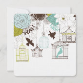 Hochzeit von Vögeln und Vogelkäfigen Einladung (Rückseite)