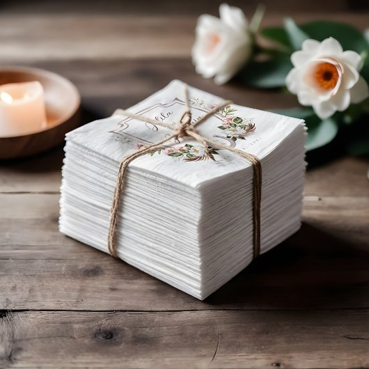 Hochzeit von Wappen-Western-Hufeisen-Monogramm Serviette