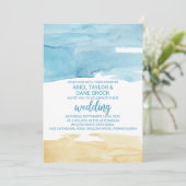 Hochzeit von Wasser und Meer Einladung (Stehend Vorderseite)