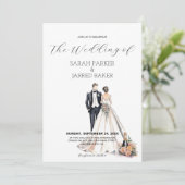 Hochzeit von Wasserfarbe Einladung (Stehend Vorderseite)