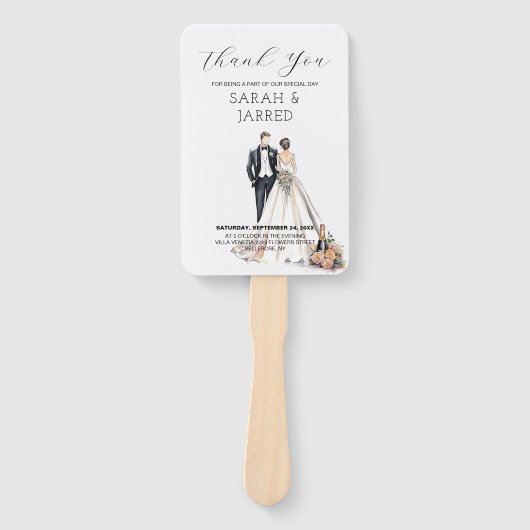 Hochzeit von Wasserfarbe Fächer (Vorderseite)