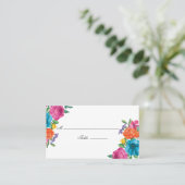 Hochzeit von Wasserfarbe Platzkarte (Stehend Vorderseite)
