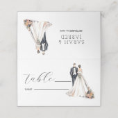 Hochzeit von Wasserfarbe Platzkarte (Außenseite Aufgefaltet)