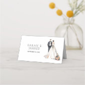 Hochzeit von Wasserfarbe Platzkarte (Rückseite)
