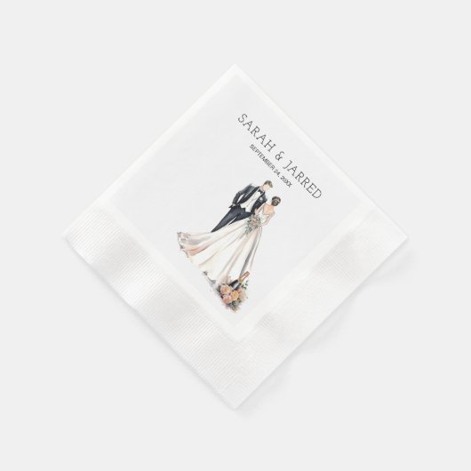 Hochzeit von Wasserfarbe Serviette (Ecke)