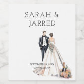 Hochzeit von Wasserfarbe Weinetikett (Einzelnes Label)