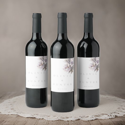 Hochzeit von Wasserfarben-Blume Weinetikett