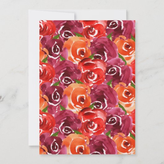 Hochzeit von Wasserfarben Einladung (Rückseite)