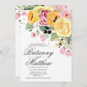 Hochzeit von Wasserfarben Einladung (Vorne/Hinten)