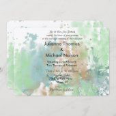 Hochzeit von Wasserfarben Einladung (Vorne/Hinten)