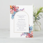 Hochzeit von Wasserfarben Einladung (Stehend Vorderseite)