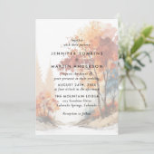 Hochzeit von Wasserfarben Herbst Einladung (Stehend Vorderseite)