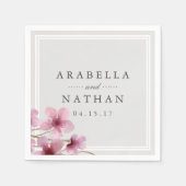 Hochzeit von Wasserfarben-Kirschen Serviette (Vorderseite)