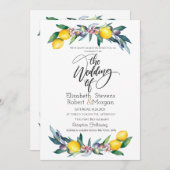 Hochzeit von Wasserfarben-Limonen Einladung (Vorne/Hinten)