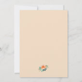 Hochzeit von Wasserfarben Peach floral Einladung (Rückseite)