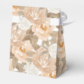 Hochzeit von Wasserfarben Peach floral Geschenkschachtel (Rückseite)