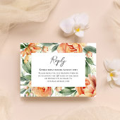 Hochzeit von Wasserfarben Peach Floral Reply RSVP Karte
