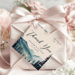 Hochzeit von Wasserfarben Pine Tree Mountain Viele Geschenkanhänger