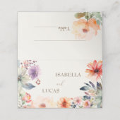 Hochzeit von Wasserfarben Platzkarte (Außenseite Aufgefaltet)