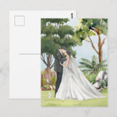 Hochzeit von Wasserfarben Postkarte (Vorne/Hinten)