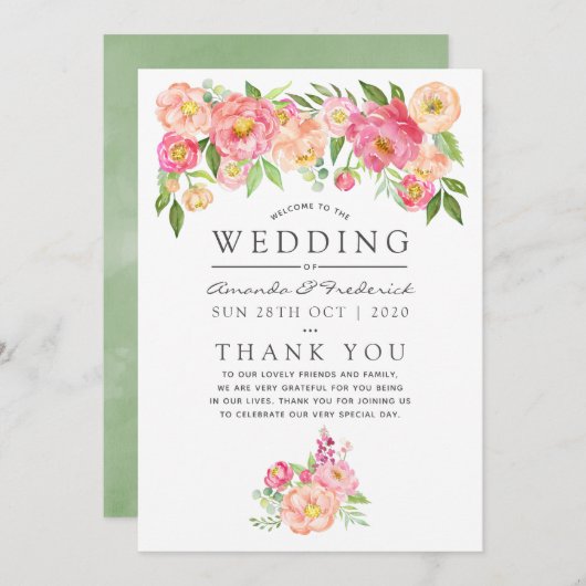 Hochzeit von Wasserfarben Programm (Vorne/Hinten)