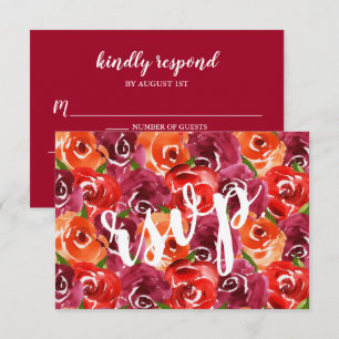 Hochzeit von Wasserfarben RSVP Karte