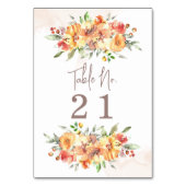 Hochzeit von Wasserfarben Tischnummer (Rückseite)