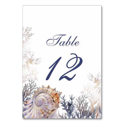 Hochzeit von Wasserfarben und Korallen Tischnummer (Vorderseite)
