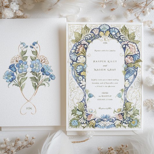 Hochzeit von Wasserfarben und Kunsthandwerk Einladung