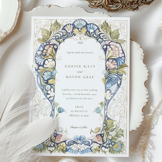 Hochzeit von Wasserfarben und Kunsthandwerk Einladung