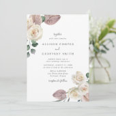 Hochzeit von Wasserfarben und Orchideen Einladung (Stehend Vorderseite)