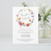 Hochzeit von Wasserfarben-Wildblume Begleitkarte (Stehend Vorderseite)