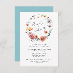 Hochzeit von Wasserfarben-Wildblume Begleitkarte