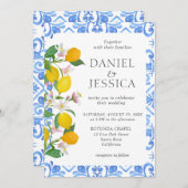 Hochzeit von Wasserfarben-Zitronen Einladung (Vorne/Hinten)