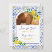 Hochzeit von Wasserfarben-Zitronen Save The Date (Vorderseite)