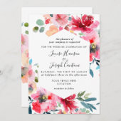 Hochzeit von Wasserfarbenblumen Ankündigung (Vorne/Hinten)