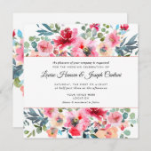 Hochzeit von Wasserfarbenblumen Ankündigung (Vorne/Hinten)