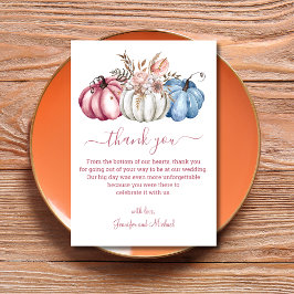 Hochzeit von Wasserfarbenkürbis Dankeskarte