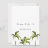Hochzeit von Wasserfarbenpalmen Einladung (Rückseite)