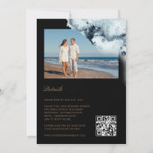 Hochzeit von Watercolor Blue Budget Foto Einladung (Rückseite)