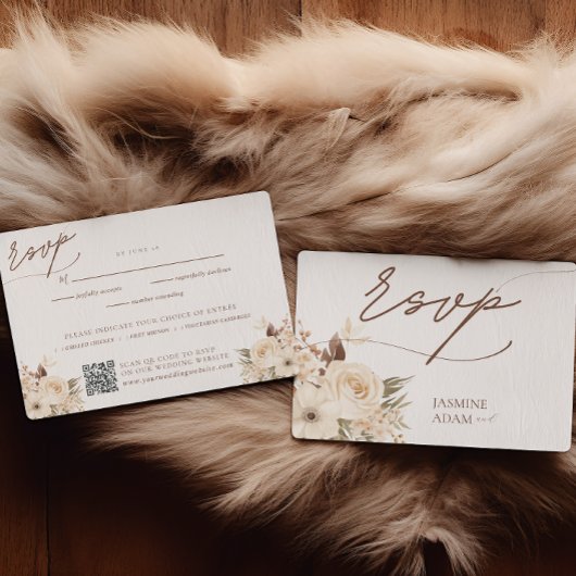 Hochzeit von Watercolor Boho RSVP Karte