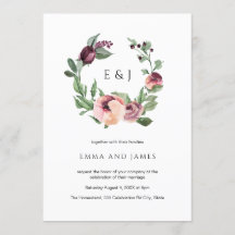 Hochzeit von Watercolor Burgundy Blush Blumenreath