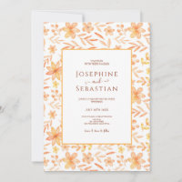 Hochzeit von Watercolor Burnt Orange Blumenmuster