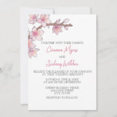 Hochzeit von Watercolor Cherry Einladung (Vorderseite)