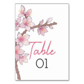 Hochzeit von Watercolor Cherry Tischnummer (Vorderseite)