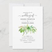 Hochzeit von Watercolor Forest Greenerity Einladung (Vorderseite)