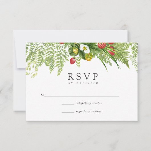 Hochzeit von Watercolor Forest Greenerity RSVP Karte (Vorderseite)