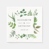 Hochzeit von Watercolor Forest Greenerity Serviette (Vorderseite)
