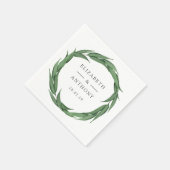 Hochzeit von Watercolor Forest Greenerity Serviette (Ecke)